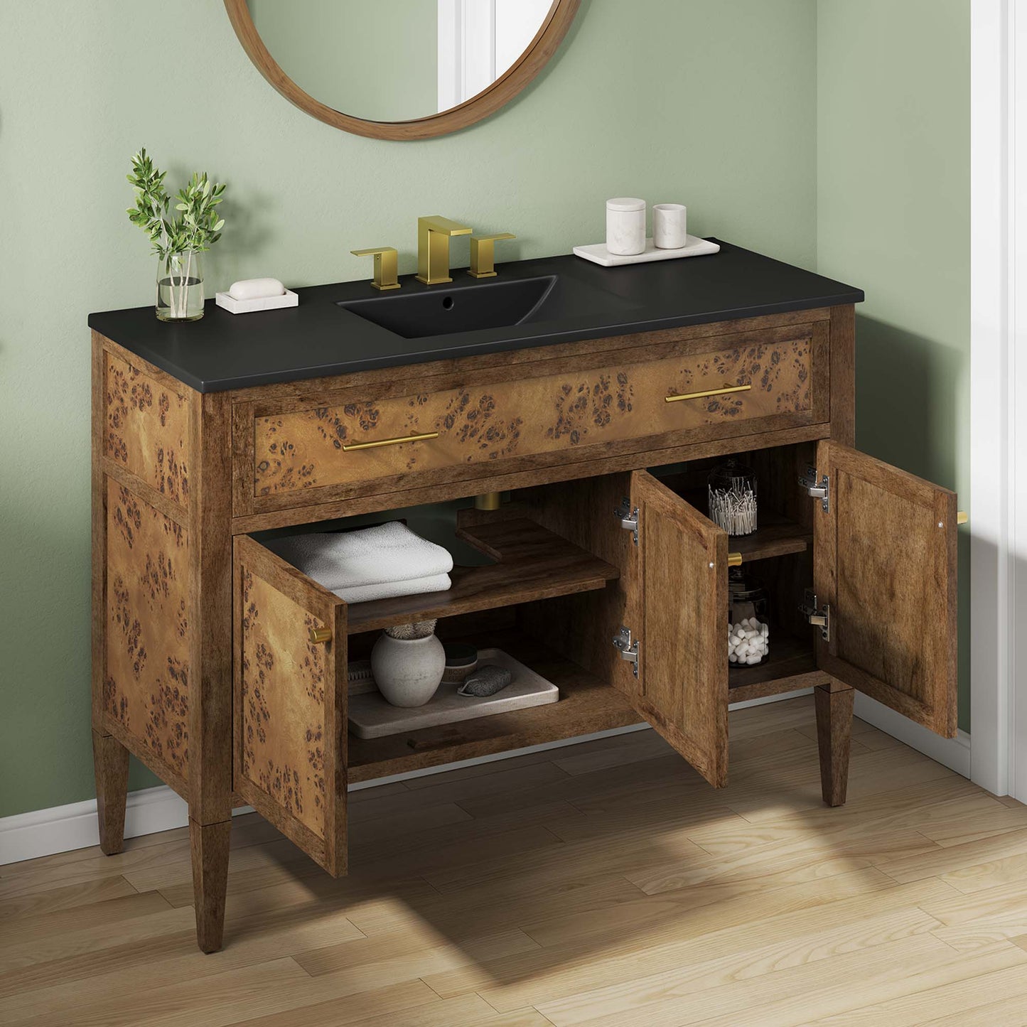 Elysian 48" Wood Single Sink Bathroom Vanity by Furniture For America