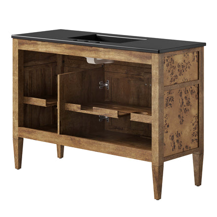 Elysian 48" Wood Single Sink Bathroom Vanity in Black Brown