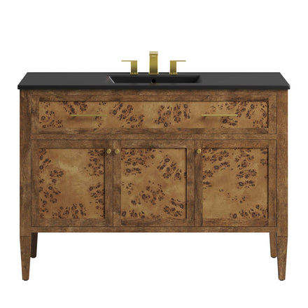 Elysian 48" Wood Single Sink Bathroom Vanity in Black Brown