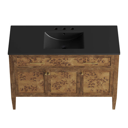 Elysian 48" Wood Single Sink Bathroom Vanity in Black Brown