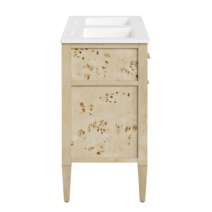 Onyx 48" Double Sink Bathroom Vanity in Burl