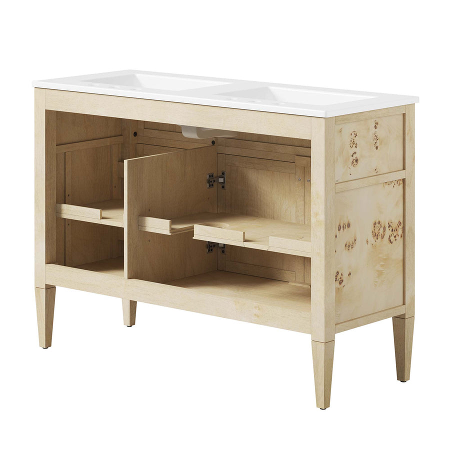 Onyx 48" Double Sink Bathroom Vanity in Burl