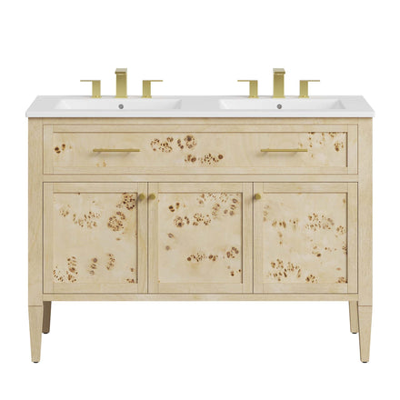 Elysian 48" Double Sink Bathroom Vanity in Burl