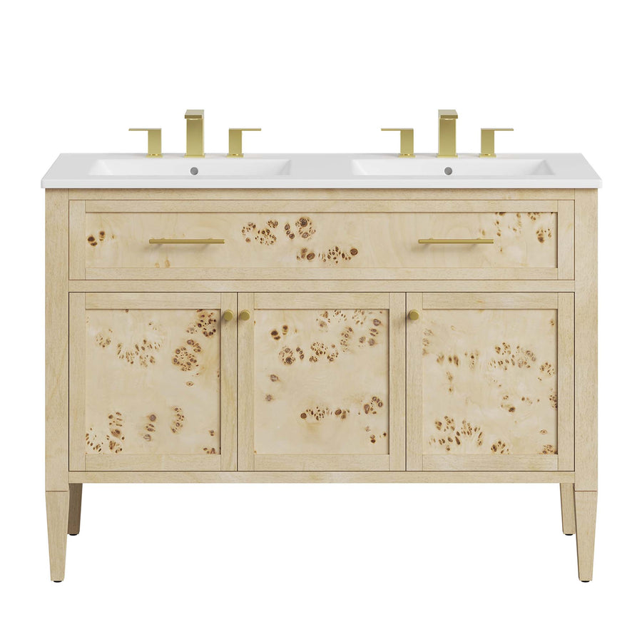 Onyx 48" Double Sink Bathroom Vanity in Burl