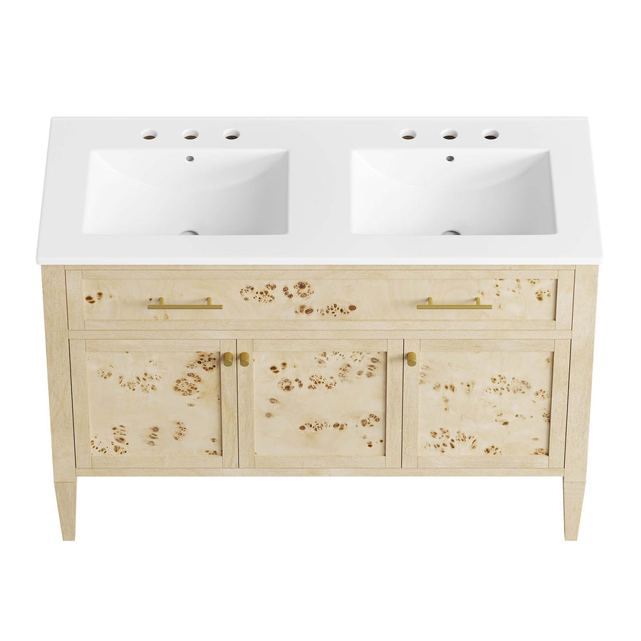 Onyx 48" Double Sink Bathroom Vanity in Burl