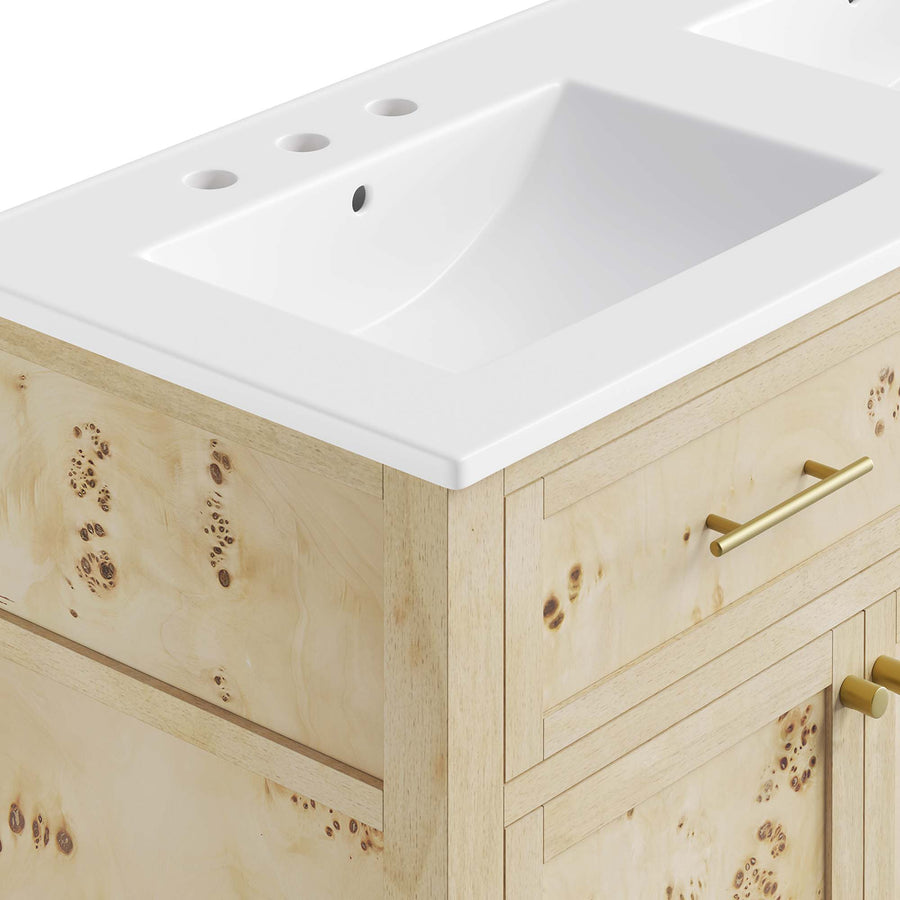 Onyx 48" Double Sink Bathroom Vanity in Burl