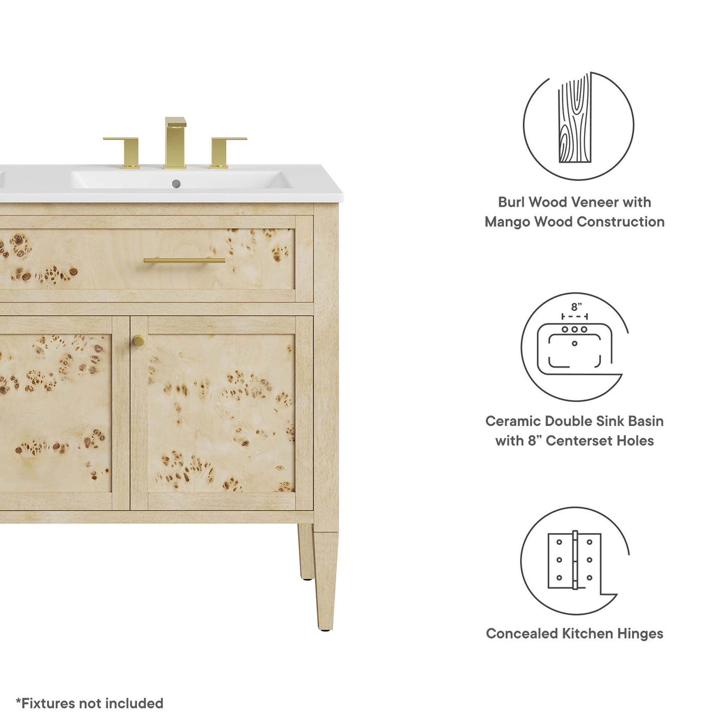 Elysian 48" Double Sink Bathroom Vanity by Furniture For America