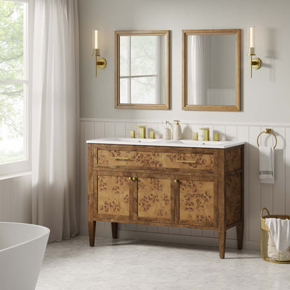 Elysian 48" Wood Double Sink Bathroom Vanity by Furniture For America