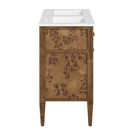 Elysian 48" Wood Double Sink Bathroom Vanity in White Brown