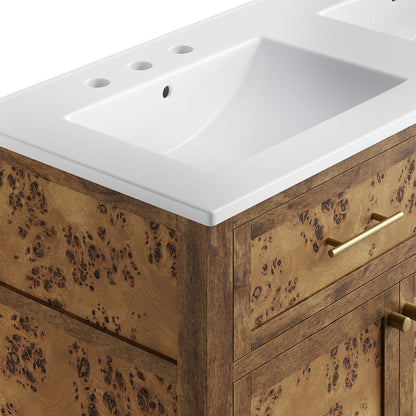 Elysian 48" Wood Double Sink Bathroom Vanity by Furniture For America