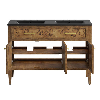 Elysian 48" Wood Double Sink Bathroom Vanity by Furniture For America