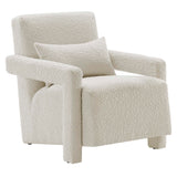 Potes Boucle Upholstered Armchair in Ivory