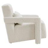 Potes Boucle Upholstered Armchair in Ivory