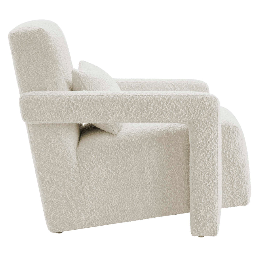 Potes Boucle Upholstered Armchair in Ivory