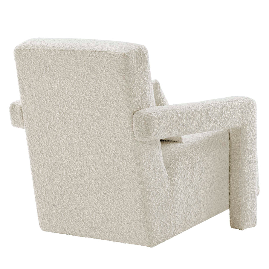 Potes Boucle Upholstered Armchair in Ivory