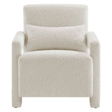 Potes Boucle Upholstered Armchair in Ivory