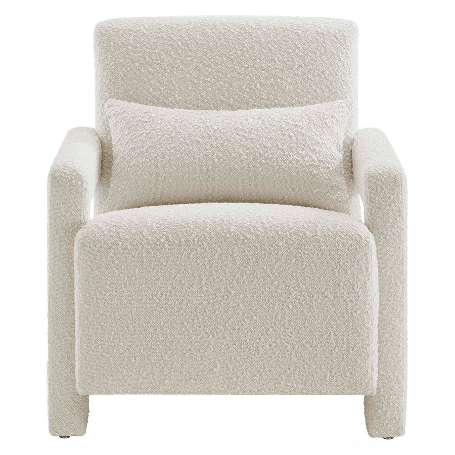 Potes Boucle Upholstered Armchair in Ivory