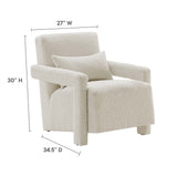 Potes Boucle Upholstered Armchair in Ivory