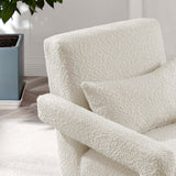 Potes Boucle Upholstered Armchair in Ivory