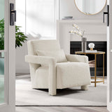 Potes Boucle Upholstered Armchair in Ivory