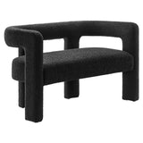 Cael Boucle Upholstered Loveseat in Black