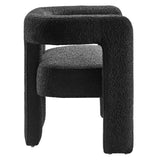 Cael Boucle Upholstered Loveseat in Black