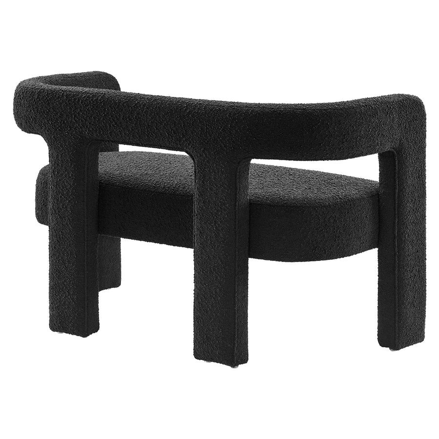 Cael Boucle Upholstered Loveseat in Black