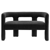 Cael Boucle Upholstered Loveseat in Black
