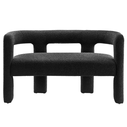 Kayla Boucle Upholstered Loveseat in Black
