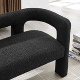 Cael Boucle Upholstered Loveseat in Black