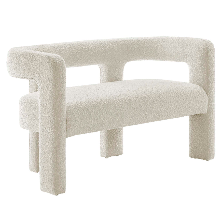 Cael Boucle Upholstered Loveseat in Ivory