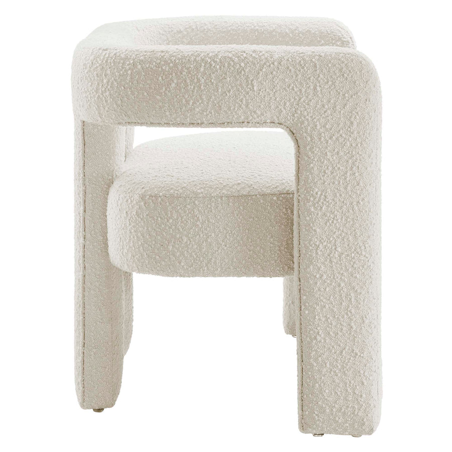 Cael Boucle Upholstered Loveseat in Ivory