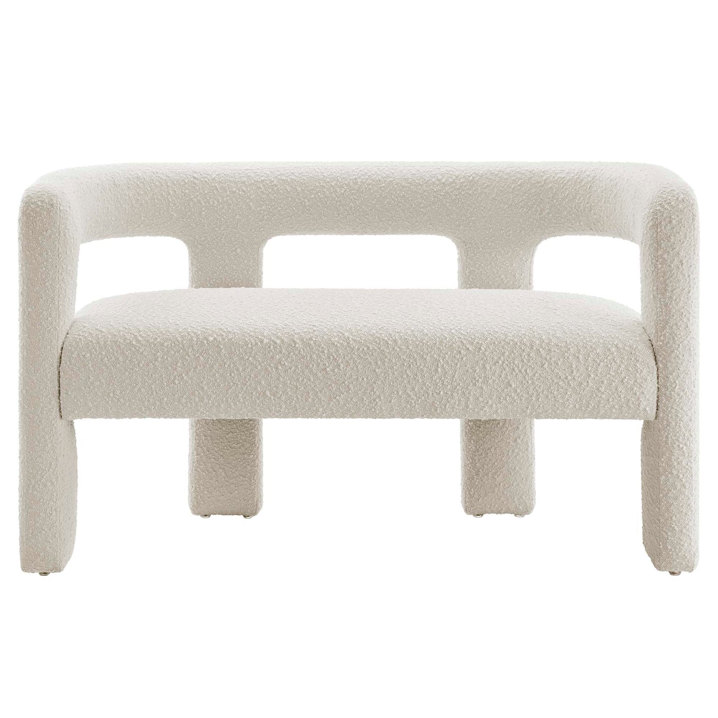 Cael Boucle Upholstered Loveseat in Ivory