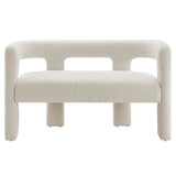 Cael Boucle Upholstered Loveseat in Ivory