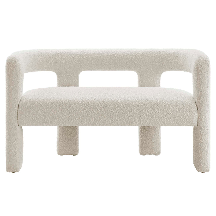Cael Boucle Upholstered Loveseat in Ivory