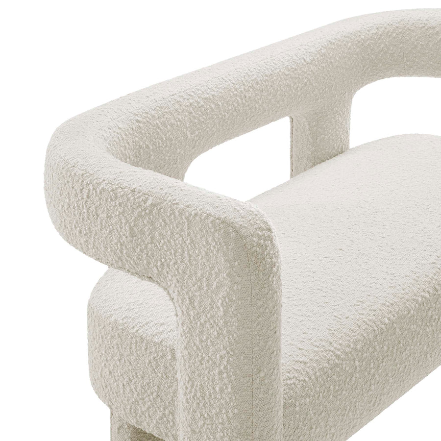 Cael Boucle Upholstered Loveseat in Ivory