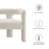 Cael Boucle Upholstered Loveseat in Ivory