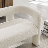 Cael Boucle Upholstered Loveseat in Ivory