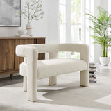 Cael Boucle Upholstered Loveseat in Ivory