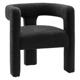 Cael Boucle Upholstered Armchair in Black