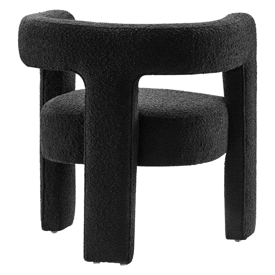 Cael Boucle Upholstered Armchair in Black