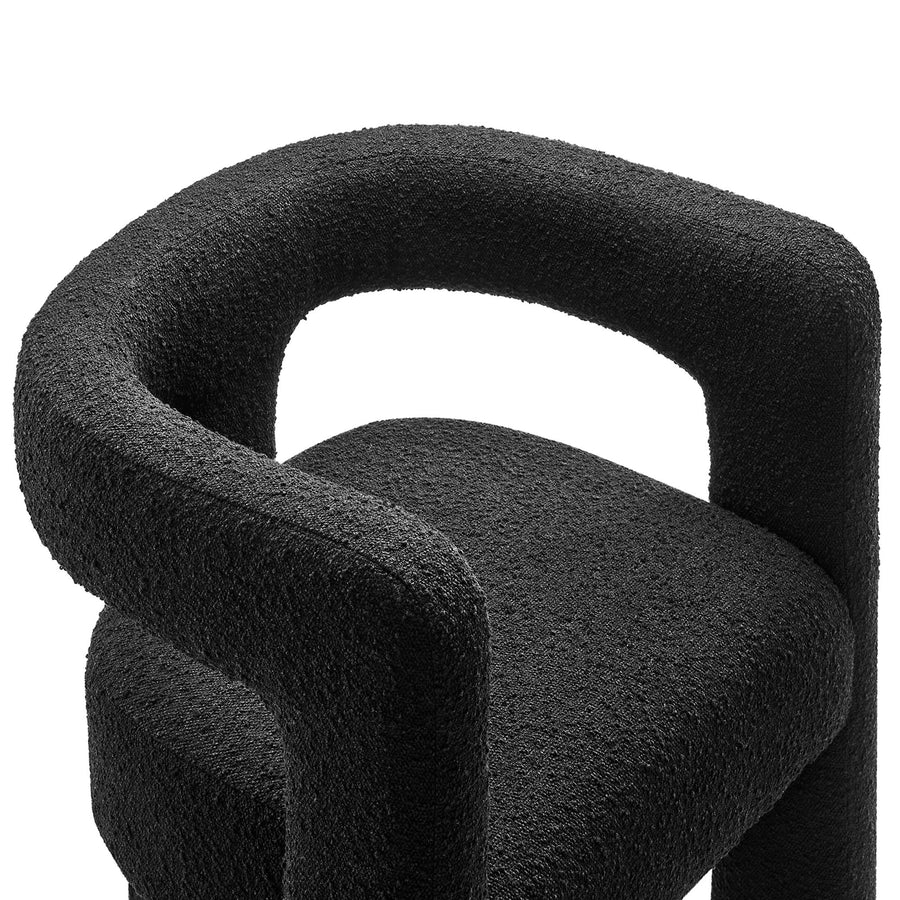Cael Boucle Upholstered Armchair in Black
