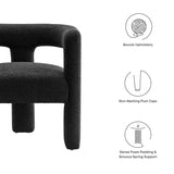 Cael Boucle Upholstered Armchair in Black