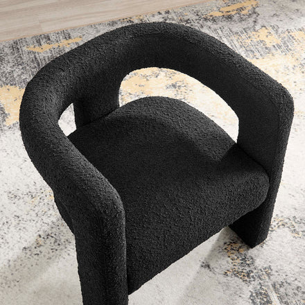 Kayla Boucle Upholstered Armchair in Black