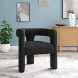 Cael Boucle Upholstered Armchair in Black