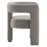 Cael Boucle Upholstered Armchair in Light Gray