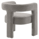 Cael Boucle Upholstered Armchair in Light Gray
