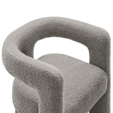 Cael Boucle Upholstered Armchair in Light Gray