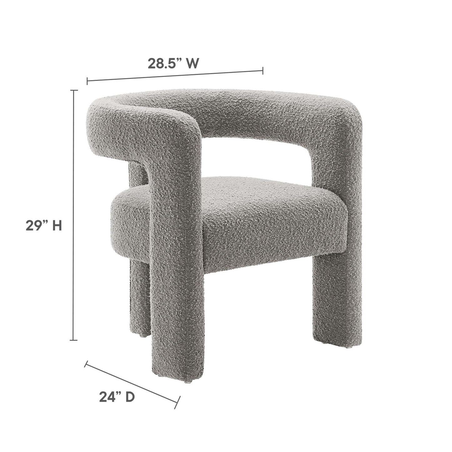 Kayla Boucle Upholstered Armchair by Furniture For America