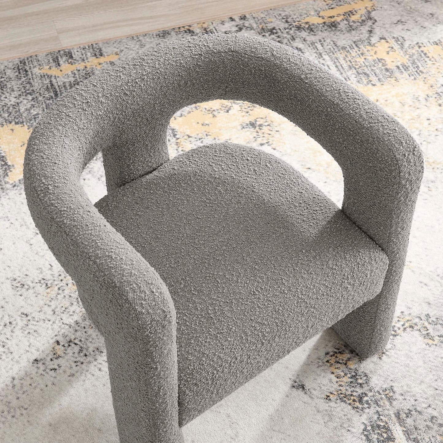 Kayla Boucle Upholstered Armchair by Furniture For America